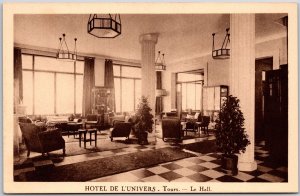 Hotel De L'Univers Tours - Le Hall France Interior Lounge Postcard