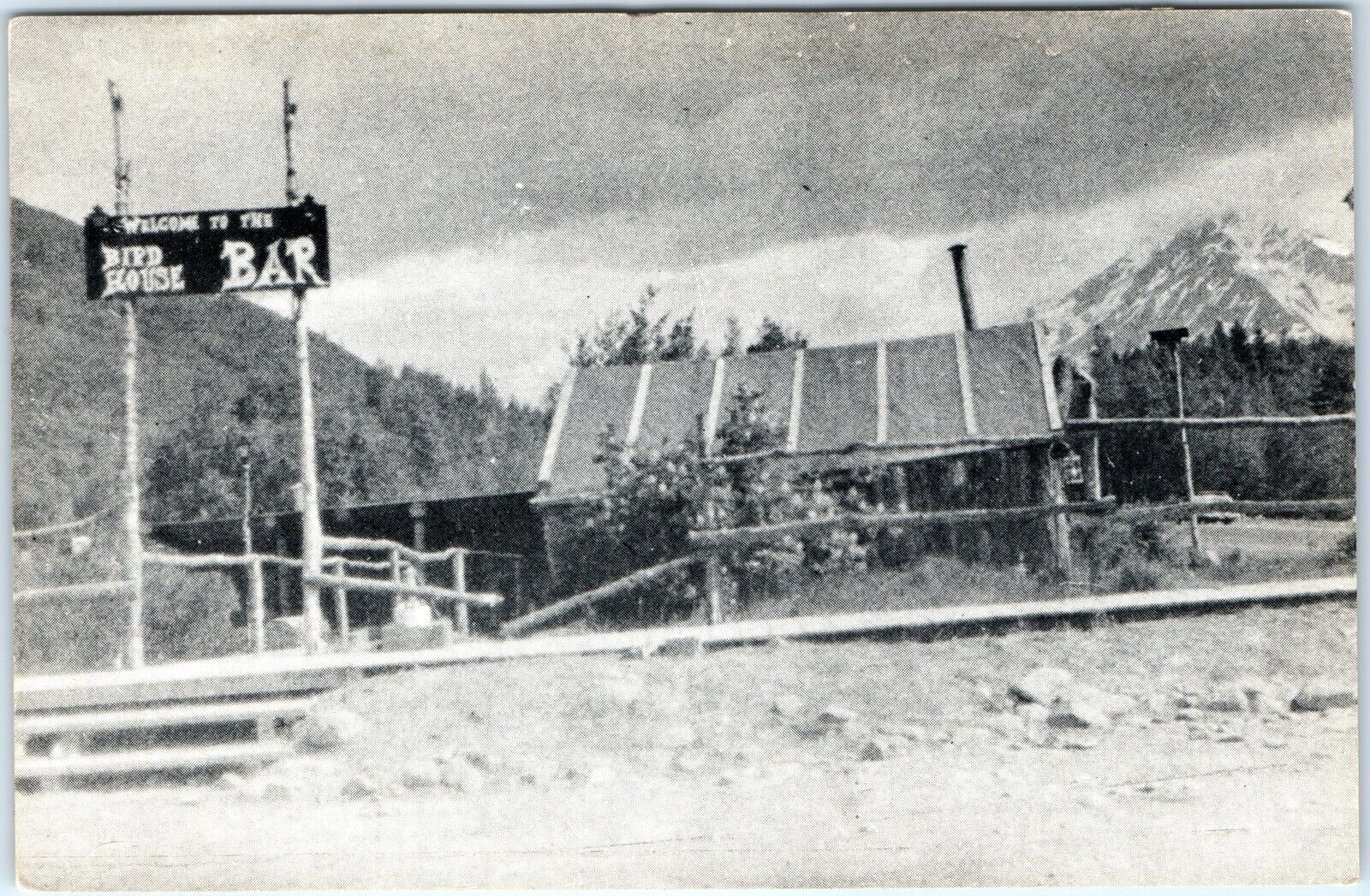 c1970s Bird Creek, AK Bird House Bar Cabin Photo History Postcard