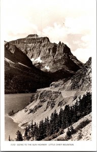 RPPC Little Chief Mountain, Going to the Sun Highway MT Vintage Postcard N59