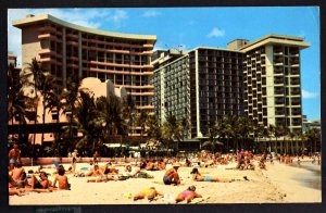 Hawaii WAIKIKI Beach in front of the Royal Hawaiian pm1978 ~ Chrome