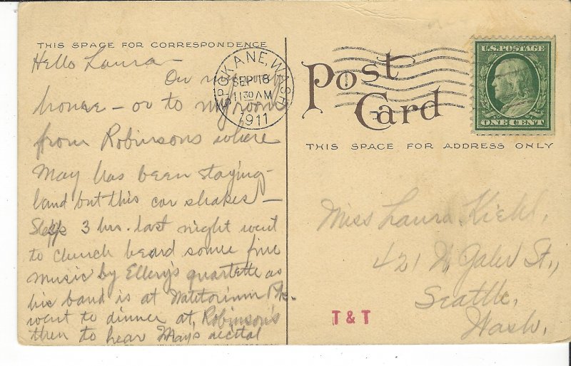 POSTCARD MARSHALL LAKE NEAR SPOKANE WASHINGTON