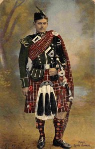 Piper Bagpipes Scots Guards British Army 1910c postcard