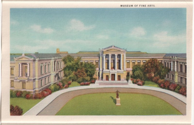 Boston, Massachusetts, Vintage 1937 Linen Folder Postcard, 22 Views