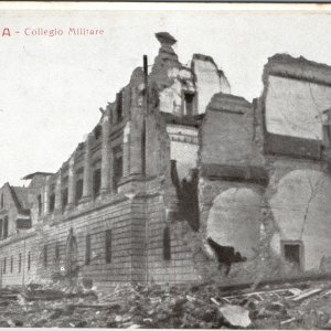 c1908 Messina Italy Earthquake Ruins Collegio Militare Postcard Military Academy