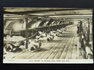 Hampshire Naval HMS VICTORY Lord Nelson 32 POUNDER GUNS - Old RP Postcard