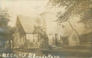 El Dorado Kansas ME Church 1909 Postcard RPPC Real photo 4834