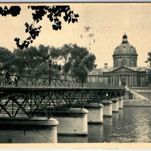 c1940s Paris, France Pont des Arts Bridge Institute Dome River Seine Cover A354