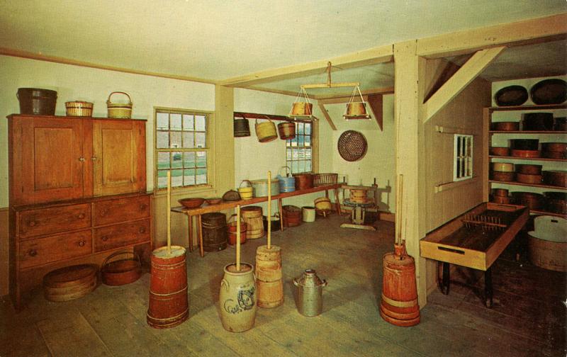 MA - Pittsfield. Hancock Shaker Village. Sisters' Shop Dairy Room (Interior)