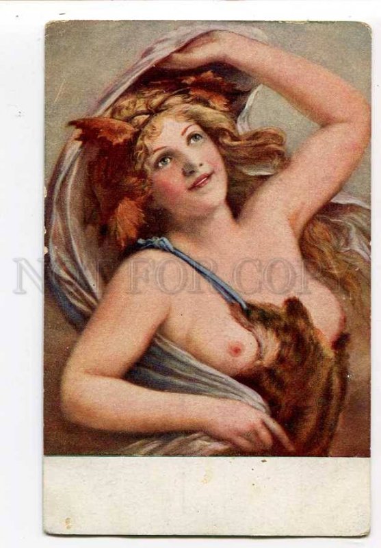 3034936 Semi-NUDE Lady as BACCHANTE By MAX vintage PC