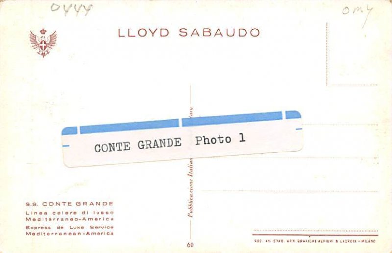 Conte Grande Lloyd Sabaudo Ship 