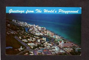 FL Aerial view Miami Beach Florida Postcard Hotels
