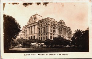 Argentina Buenos Aires Palermo Edificio De Correos y Telegrafo Vintage RPPC C124