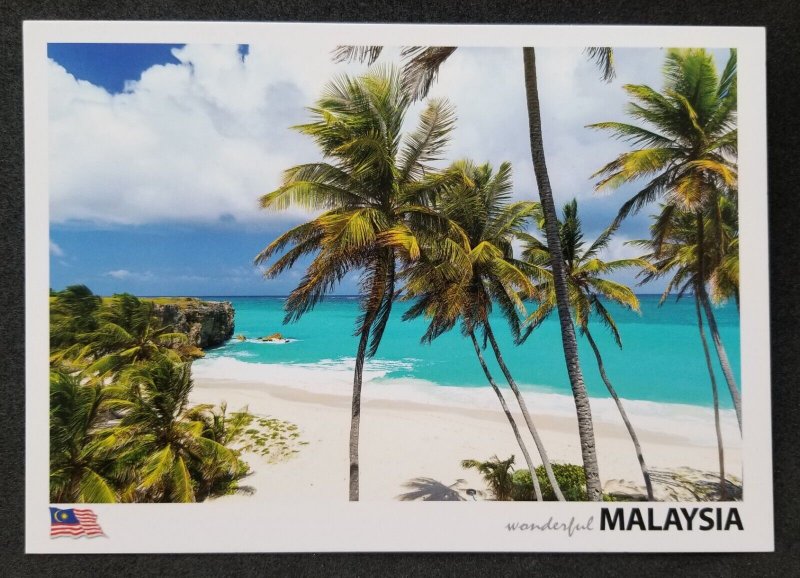 [AG] P352 Malaysia Tropical Island Paradise Beach Tree Scenery (postcard) *New