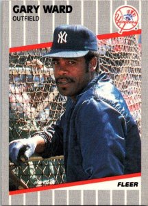 1989 Fleer Baseball Card Gary Ward New York Yankees sk21042