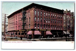 Pantlind Hotel Grand Rapids Michigan MI, Old National Bank View Vintage Postcard