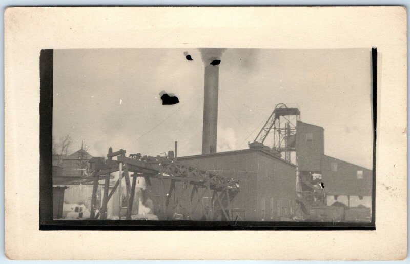 1910s Unknown Factory RPPC Smokestack Elevator Mill Occupational Industrial A173