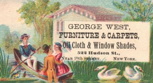 1880s-90s George West Furniture & Carpets Oil Cloth & Window Shades NY #2
