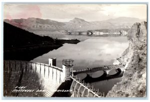 c1940's View Of Roosevelt Dam Arizona AZ RPPC Photo Unposted Vintage Postcard