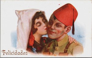 Beautiful Romantic Couple In Love Romance Vintage Postcard C206