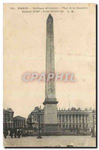 Old Postcard Paris Obelisk of Luxor Place de la Concorde