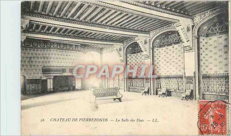 Old Postcard Ch�teau Pierrefonds - the room of the Dukes