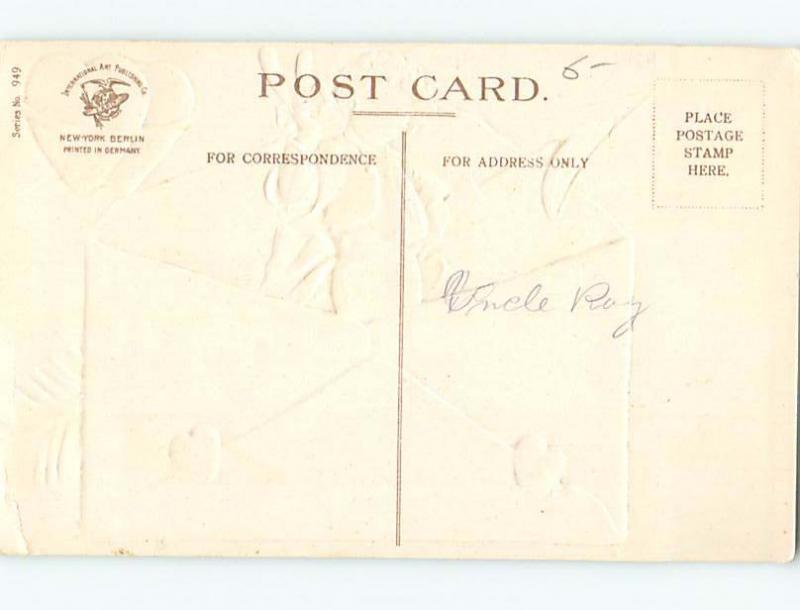 Pre-Linen valentine BOY JUMPS UP OUT OF ENVELOPE HJ2217