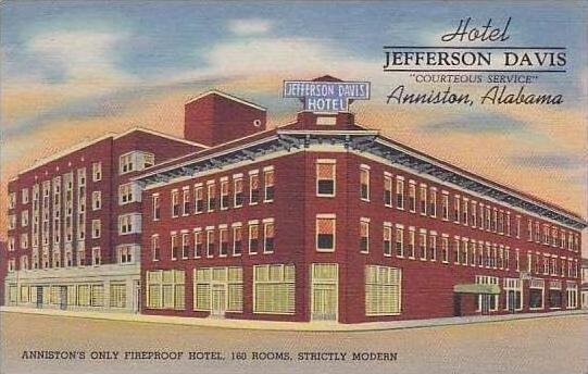 Alabama Anniston Hotel Jefferson Davis Curteich