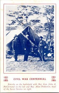 Civil War Centennial, Lincoln on the Battlefield c1965 Vintage Postcard P41