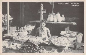 Bombay India Vegetable Vendor Real Photo Vintage Postcard AA31412