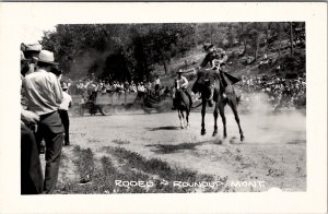 RPPC Rodeo Round Up Montana Real Photo Postcard Y1