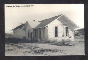 RPPC GRAHAM TEXAS EXPORT RAILROAD DEPOT TRAIN STATION REAL PHOTO POSTCARD