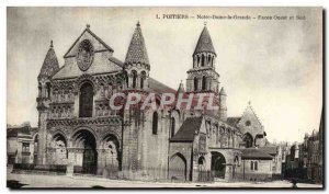 Old Postcard Poitiers Notre Dame La Grande Faces West And South