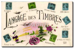 Old Postcard Langage des Sower stamps