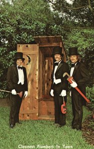 Vintage Postcard View of Three Men Cleanest Plumbers In Town Leland