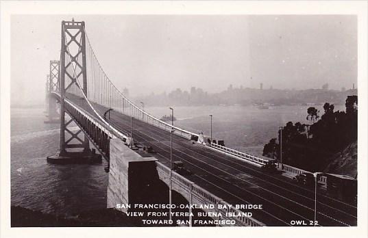 California San Francisco Oakland Bay Bridge View From Yerba Buena Island Towa...