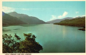 Vintage Postcard Loch Lomond and Ben Lomond Lake Mountain View