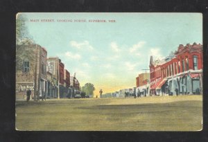 SUPERIOR NEBRASKA DOWNTOWN MAIN STREET SCENE STORES VINTAGE POSTCARD