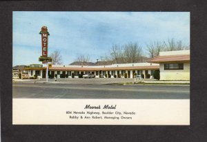 NV Moore's Moores Motel Boulder City Nevada Robby & Ann Robert Postcard