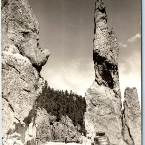 c1940s Black Hills, SD RPPC Needles Highway Real Photo Melted Rock Postcard A95