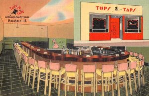 Rockford Illinois Tops in Taps Bar  Interior Vintage Postcard JJ649404