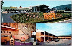 Sunset Hill Motel Brazewood Pennsylvania PA Rooms Lobby Grounds Diners Postcard