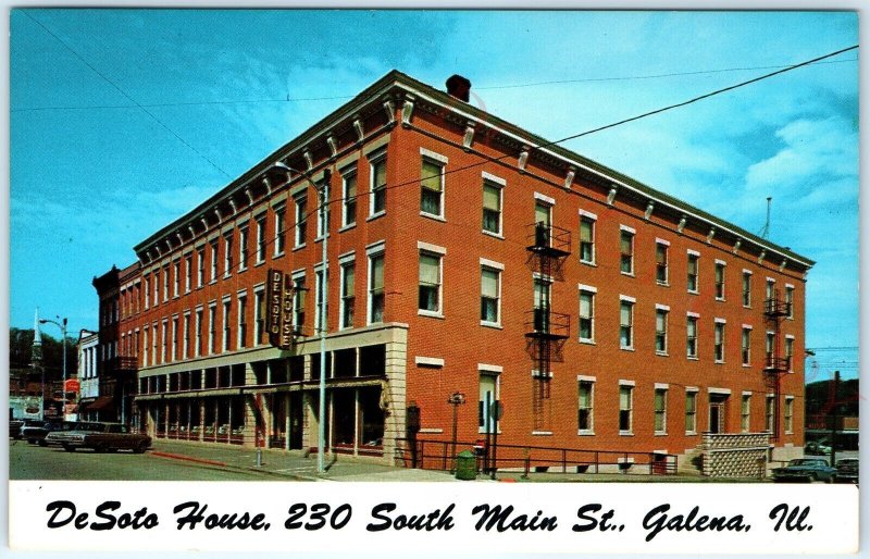 c1960s Galena, IL DeSoto House Hotel Chrome Photo Hosted Lincoln Mark Twain A144