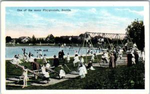 SEATTLE, Washington  WA    One of the Many PLAYGROUNDS  ca 1910s-20s   Postcard