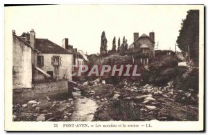 Postcard Old Mills Pont Aven and the river