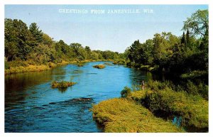 Postcard WATER SCENE Janesville Wisconsin WI AR5471