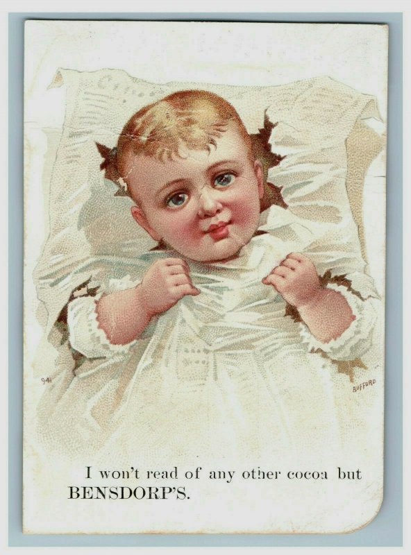 1880s Bensdorp's Cocoa Mfg. Amsterdam, Holland Adorable Baby P195 