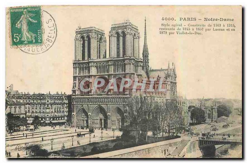 Old Postcard Paris Notre Dame