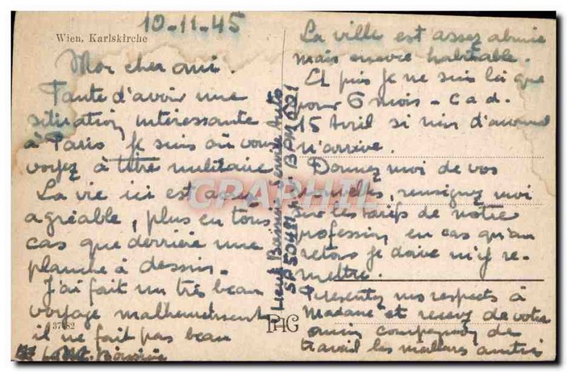 Old Postcard Wien Karlskirche