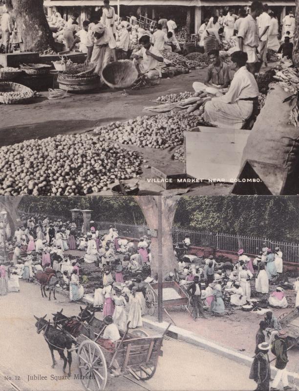 Jubilee Square Market Colombo Jamaica 2x Postcard s