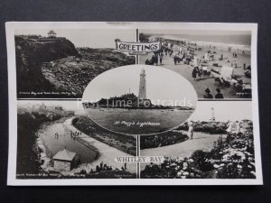 Tyne & Wear: WHITLEY BAY 5 Image Multiview c1946 - Old RP Postcard